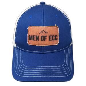 Clique Blue White Trucker Hat Men of ECC Mountain Patch Snapback One Size Mesh